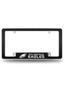Philadelphia Eagles Carbon Fiber All Over Chrome License Plate Frame - Black