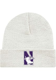 Northwestern Wildcats White Marled Cuff Beanie Mens Knit Hat