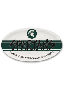 White Michigan State Spartans 6.7&quot; x 12.25&quot; Team Slogan Serving Tray
