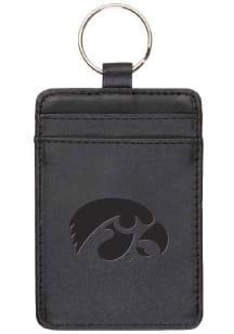 Black Iowa Hawkeyes Leatherette Vertical ID Keychain