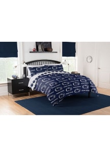 White Penn State Nittany Lions Queen Bed in a Bag Bedding