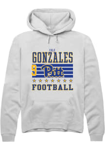Cole Gonzales Rally Mens White Pitt Panthers NIL Striped Player Hood