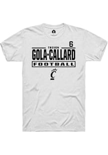 Trevon Gola-Callard Cincinnati Bearcats White Football NIL Stacked Box Short Sleeve Player T Shirt