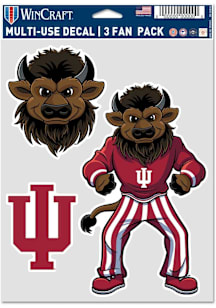 Indiana Hoosiers Bison 3pk Auto Decal - Red