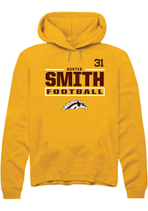 Hunter Smith Western Michigan Broncos Mens Gold Football NIL Stacked Box Player Hood