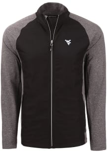 Cutter and Buck West Virginia Mountaineers Mens Black Adapt Eco Medium Weight Jacket