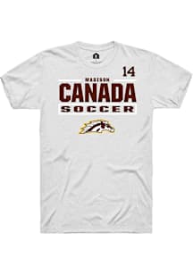 Madison Canada Western Michigan Broncos White NIL Stacked Box Short Sleeve Player T Shirt