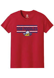 Summit Sportswear Amarillo Sod Poodles Youth Red Double Bars Short Sleeve T-Shirt