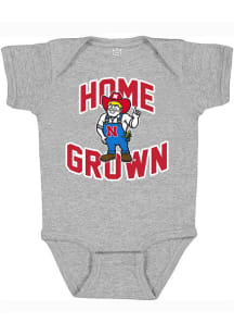 Nebraska Cornhuskers Baby Grey Home Grown Short Sleeve One Piece