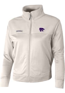Womens K-State Wildcats White Columbia River Fleece Long Sleeve Full Zip Jacket
