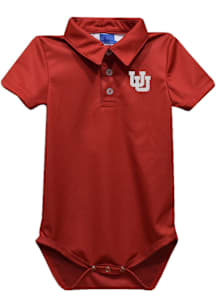 Vive La Fete Utah Utes Baby Red Team Short Sleeve One Piece Polo