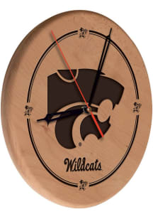 Brown K-State Wildcats Laser Engraved Wall Clock