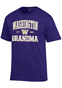 Champion Washington Huskies Purple Est. Date Grandma Jersey Short Sleeve T Shirt