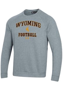 Under Armour Wyoming Cowboys Mens Grey Football Rival Long Sleeve Crew Sweatshirt