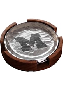 Michigan Wolverines Aluminum Coaster - Grey