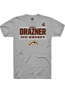 Robby Drazner Rally Mens Grey Western Michigan Broncos NIL Stacked Box Player T Shirt