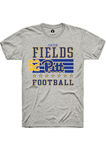 Jordan Fields Rally Mens Ash Pitt Panthers NIL Striped Player T Shirt