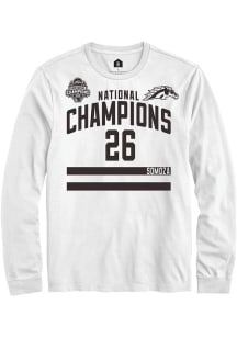 Ean Somoza Mens White Western Michigan Broncos NIL 2025 National Champions Shirzee Long Sleeve Pla..