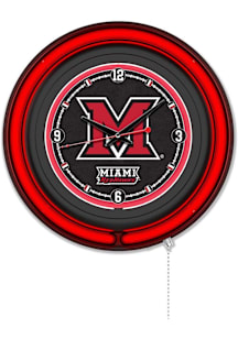 Miami RedHawks Double Neon Wall Clock