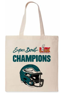 Philadelphia Eagles White 2024 Super Bowl Champions Mardi Gras Canvas Tote