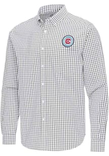 Antigua Chicago Fire Mens Ash Ellis Long Sleeve Dress Shirt