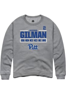 Jackson Gilman Rally Mens Graphite Pitt Panthers NIL Stacked Box Player Crew