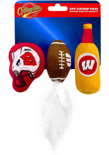 Red Wisconsin Badgers 3pc Catnip Pet Toy