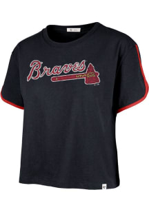 47 Atlanta Braves Womens Navy Blue Dolphin Short Sleeve T-Shirt