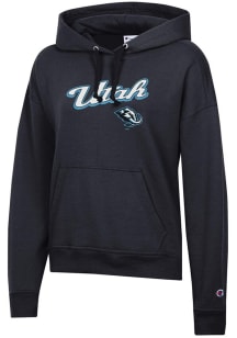 Champion Utah Hockey Club Womens Black Script Logo Powerblend Hooded Sweatshirt