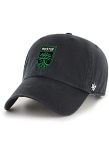 47 Austin FC MLS Clean Up No Loop Label Adjustable Hat - Black