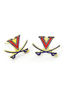 Virginia Cavaliers Silver Post with Team Logo Womens Earrings