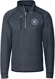 Cutter and Buck New York City FC Mens Navy Blue Mainsail Long Sleeve Qtr Zip Pullover