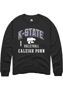 Caleigh Ponn Rally Mens Black K-State Wildcats NIL Arch Logo Player Crew