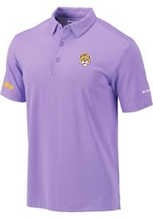 Columbia LSU Tigers Mens Lavender Vault Drive Short Sleeve Polo