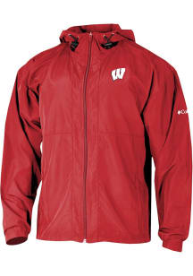 Mens Wisconsin Badgers Red Columbia Prodigy Light Weight Jacket