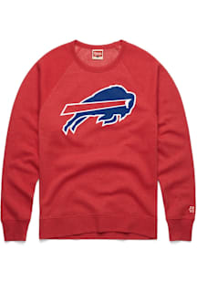 Homage Buffalo Bills Mens Red Primary Logo '74 Long Sleeve Fashion Sweatshirt