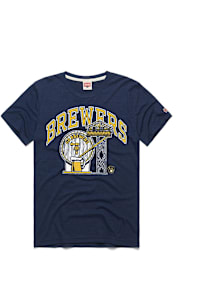 Homage Milwaukee Brewers Navy Blue Bernie's Chalet Short Sleeve Fashion T Shirt