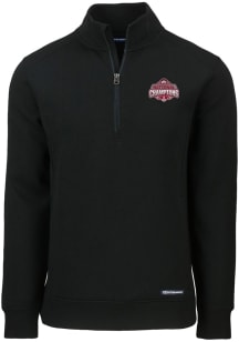 Mens Ohio State Buckeyes Black Cutter and Buck 2024 Football National Champion Roam Qtr Zip Pull..