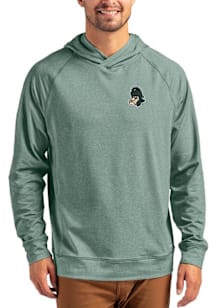 Cutter and Buck Michigan State Spartans Mens Green Vault Adapt Knit Hood Long Sleeve Hoodie