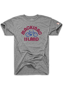The Mitten State Michigan Grey Mackinac Island Bike Short Sleeve Fashion T Shirt