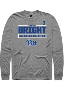 Maya Bright Mens Graphite Pitt Panthers NIL Stacked Box Long Sleeve Player T Shirt