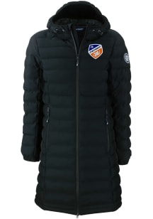 Cutter and Buck FC Cincinnati Womens Black Mission Ridge Repreve Long Heavy Weight Jacket