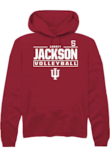 Audrey Jackson Indiana Hoosiers Mens Crimson NIL Stacked Box Player Hood