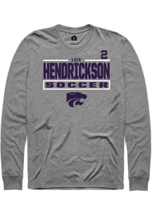 Lily Hendrickson Mens Graphite K-State Wildcats NIL Stacked Box Long Sleeve Player T Shirt