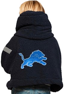 Jill Martin Detroit Lions Womens Black Bedazzled Lounger Medium Weight Jacket