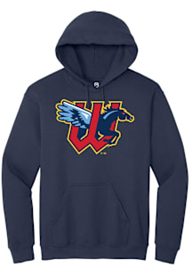 Summit Sportswear Wichita Wind Surge Mens Navy Blue Primary Logo Long Sleeve Hoodie