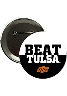 Oklahoma State Cowboys BEAT Tulsa 3" Button - Orange