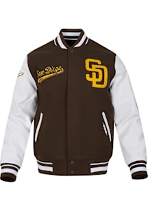 Mens San Diego Padres Pro Standard Mens Script Tail Heavyweight Jacket - Brown