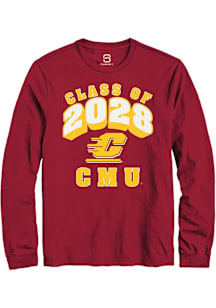 Summit Sportswear Central Michigan Chippewas Maroon Class of 2028 Long Sleeve T Shirt