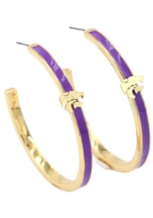 Logo Hoop K-State Wildcats Womens Earrings - Purple